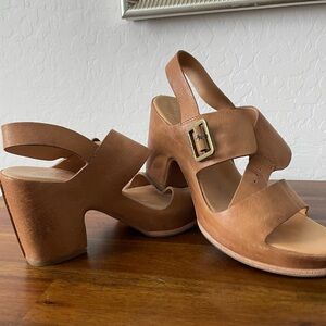 Kork-Ease Tan Leather Heeled Sandals